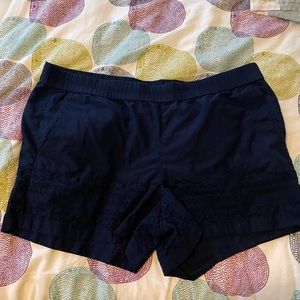 J Crew navy cotton eyelet shorts